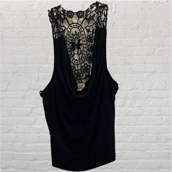 M.K.M. DESIGNS -- Halter Top, Black Sleeveless w/Lace Back/Shoulder Straps, Long - Picture 8 of 13